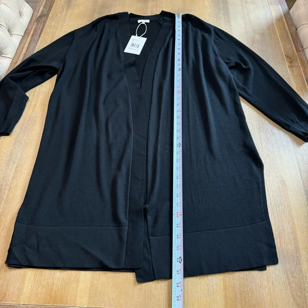 Lafayette 148 Long Cardigan Duster Size 1x Open Front Black - Picture 10 of 10